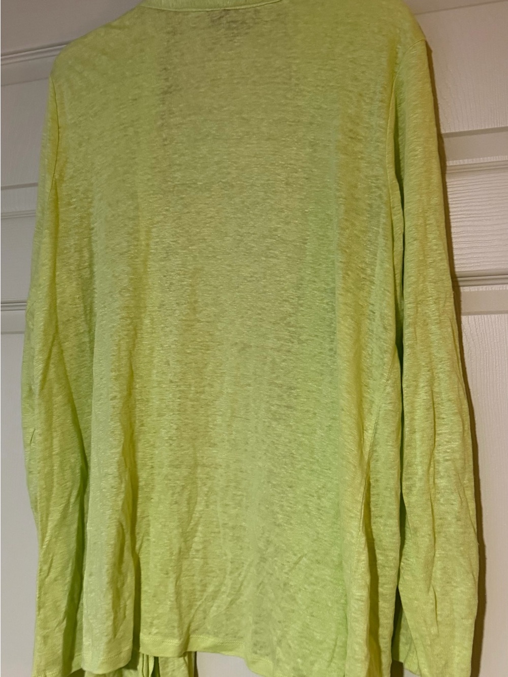 J. Jill 100% linen lime green open front cardigan sweater size large lightweight - Picture 8 of 11